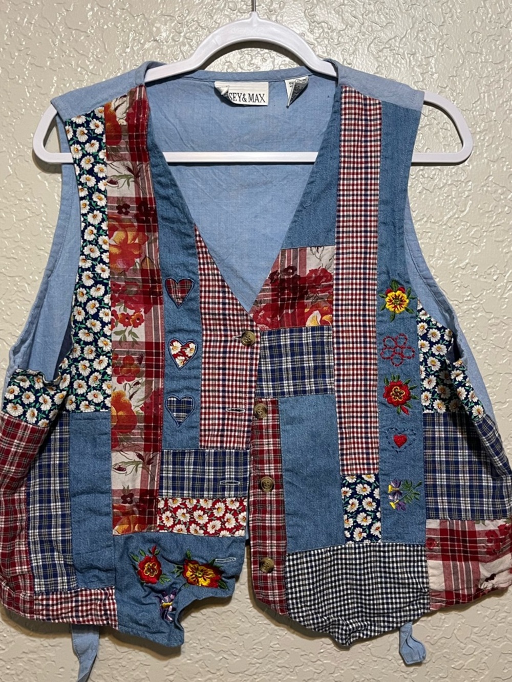 Casey & Max Patchwork Vest – Size L – Vintage